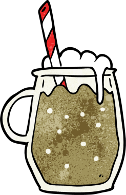 Bir insan tarafından çizilmiş samanlı kök birası.