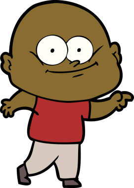 Bir insan tarafından çizilmiş kel bir adam.