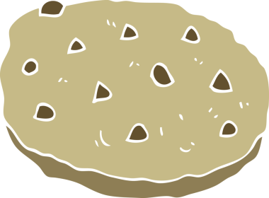 Bir insan tarafından çizilmiş çerezin düz renk çizimi