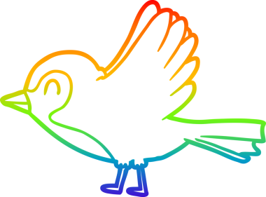 gökkuşağı gradyan çizgi çizimi bir insan tarafından çizilen Robin çizgi filmi