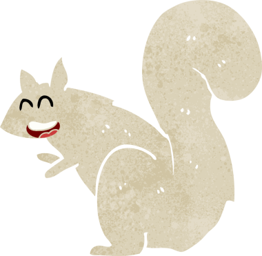 Bir insan tarafından çizilmiş bir sincap.