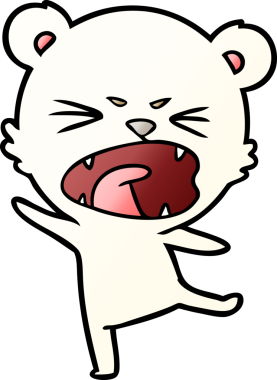 Bir insan tarafından çizilmiş kızgın kutup ayısı çizgi filmi.