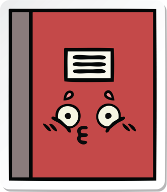 Bir insan tarafından çizilmiş şirin bir çizgi roman çıkartması.