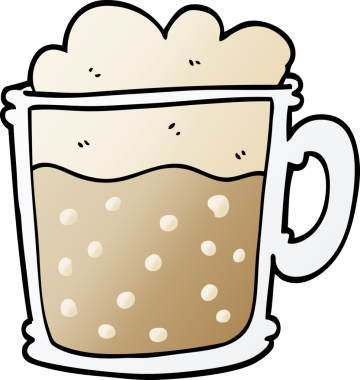 Bir insan tarafından çizilmiş köpüklü latte.