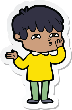 Bir insan tarafından çizilmiş bir karikatürcünün çıkartması.