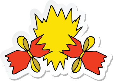 Bir insan tarafından çizilmiş garip bir el karikatürü çıkartması.