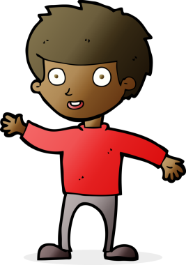 Bir insan tarafından çizilmiş mutlu çocuk çizgi filmi.