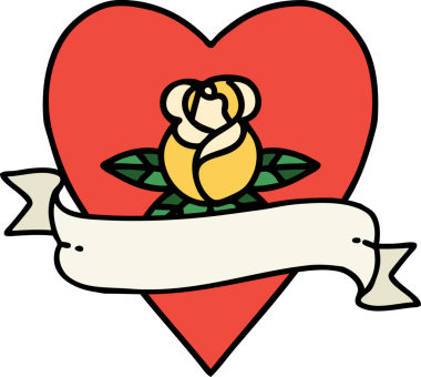 Bir insan tarafından çizilmiş kalp şeklinde geleneksel bir dövme.