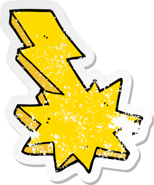 Bir insanın çizdiği karikatür yıldırımının sıkıntılı çıkartması.