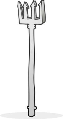 Bir insan tarafından çizilmiş karikatür şeytan çatalı