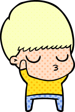 Bir insan tarafından çizilmiş sakin çocuk çizgi filmi.