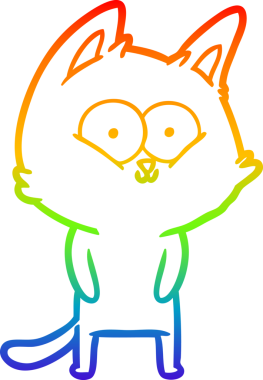 gökkuşağı gradyanı çizimi bir insan tarafından çizilmiş çizgi film kedisi