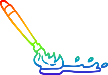 Bir insan tarafından çizilmiş bir karikatür boya fırçasının çizimi