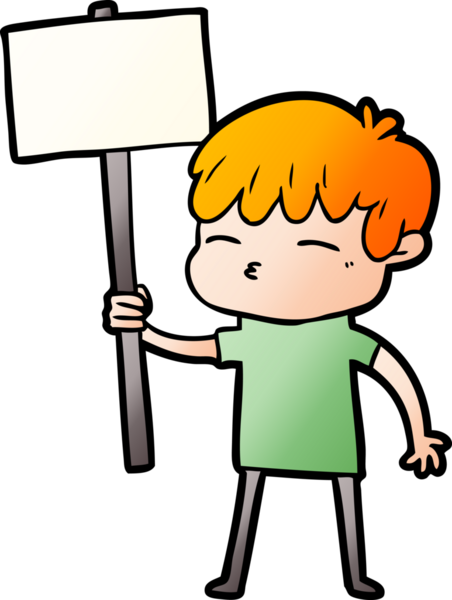 Bir insan tarafından çizilmiş meraklı bir çocuk.