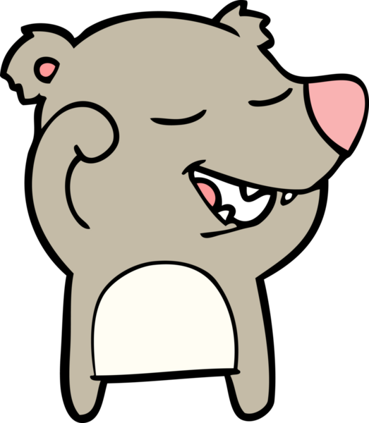 Bir insan tarafından çizilmiş çizgi film ayısı.