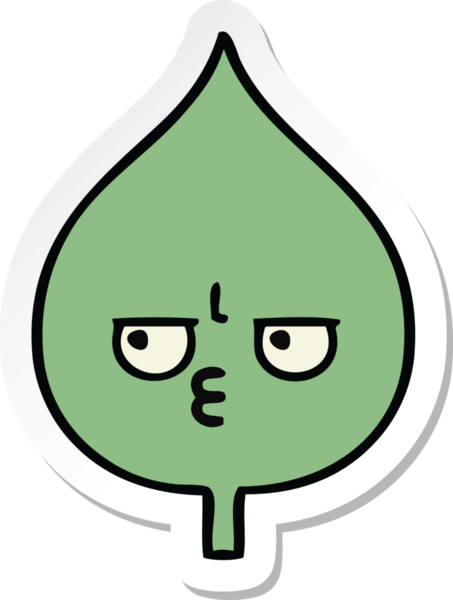 Bir insan tarafından çizilmiş sevimli bir çizgi film yaprağının çıkartması.