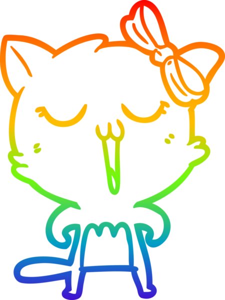 gökkuşağı gradyanı çizimi bir insan tarafından çizilmiş çizgi film kedisi