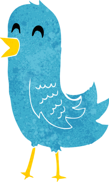 bir insan tarafından çizilmiş mutlu bir kuş.