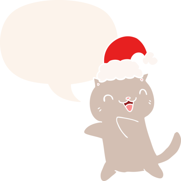 Bir insan tarafından çizilmiş eski tarz konuşma baloncuğu olan şirin bir çizgi roman kedisi.