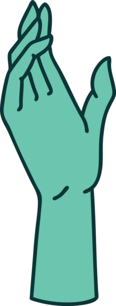 Bir insan tarafından çizilmiş bir elin ikonik dövme şekli