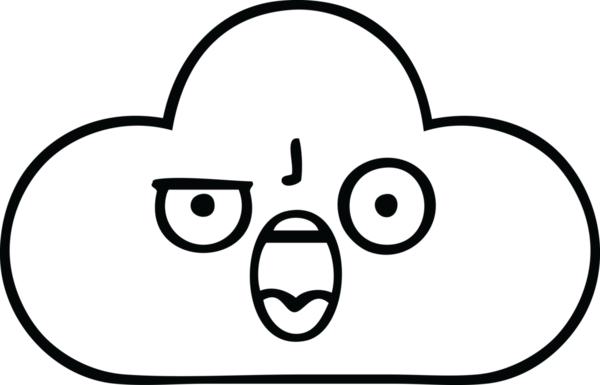 Bir insan tarafından çizilmiş bir kar bulutunun çizgi çizimi