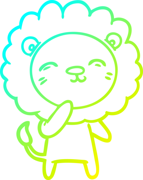 Bir insan tarafından çizilmiş karikatür aslanı çizimi.