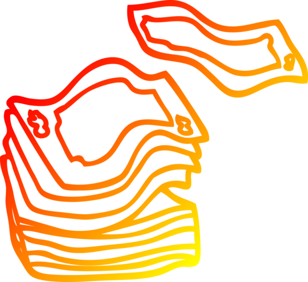 Bir çizgi filmin sıcak gradyan çizimi bir insan tarafından çizilmiş büyük bir para yığını