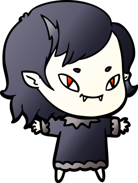 Bir insan tarafından çizilmiş çizgi film dostu vampir kız.