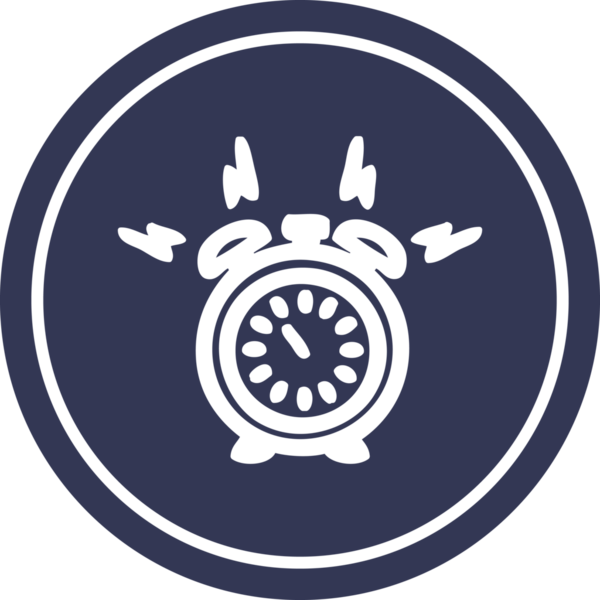 Alarm saati dairesel simgesi bir insan tarafından çizilmiş