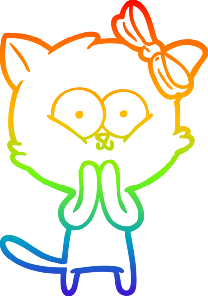gökkuşağı gradyanı çizimi bir insan tarafından çizilmiş çizgi film kedisi