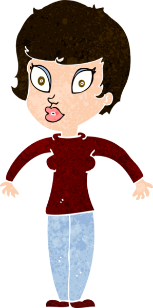 Bir insan tarafından çizilmiş omuz silken çizgi filmdeki kadın.