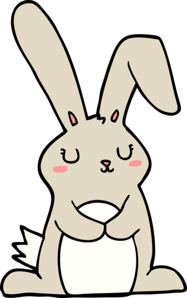 Bir insan tarafından çizilmiş çizgi film tavşanı