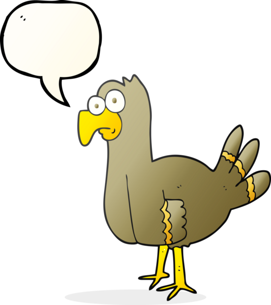 Bir insan tarafından çizilmiş serbest konuşma balonu karikatür kuşu