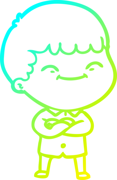 Bir çizgi film karakteri çizen soğuk çizgi bir insan tarafından çizilmiş mutlu çocuk.