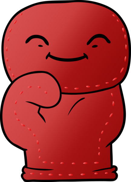 Bir insan tarafından çizilmiş bir boks eldiveni.