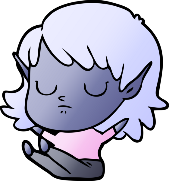 Bir insan tarafından çizilmiş bir elf kızı.