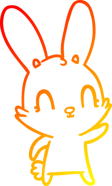 Bir insan tarafından çizilmiş sevimli bir tavşan çizimi.