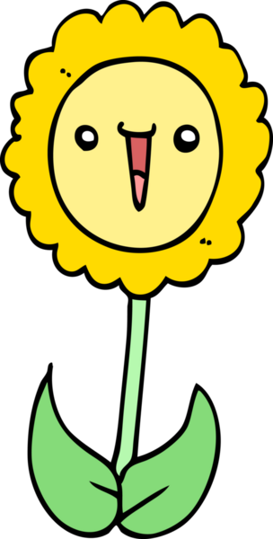 Bir insan tarafından çizilmiş karikatür çiçeği