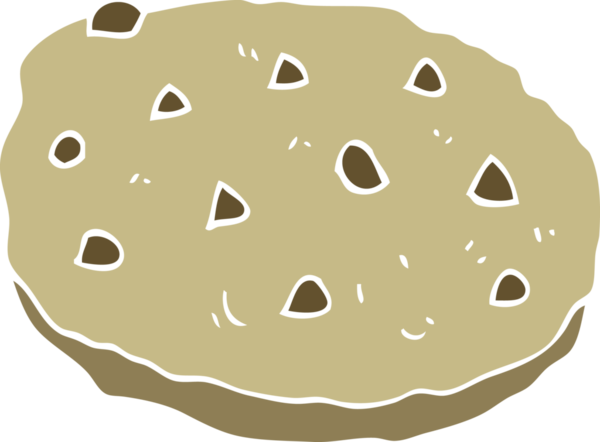 Bir insan tarafından çizilmiş çerezin düz renk çizimi