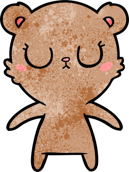 Bir insan tarafından çizilmiş barışçıl ayı yavrusu.