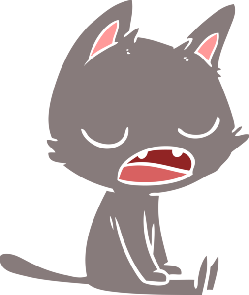 Konuşan kedi düz renkli çizgi film Bir insan tarafından çizildi