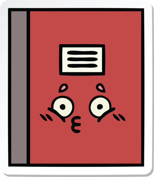 Bir insan tarafından çizilmiş şirin bir çizgi roman çıkartması.