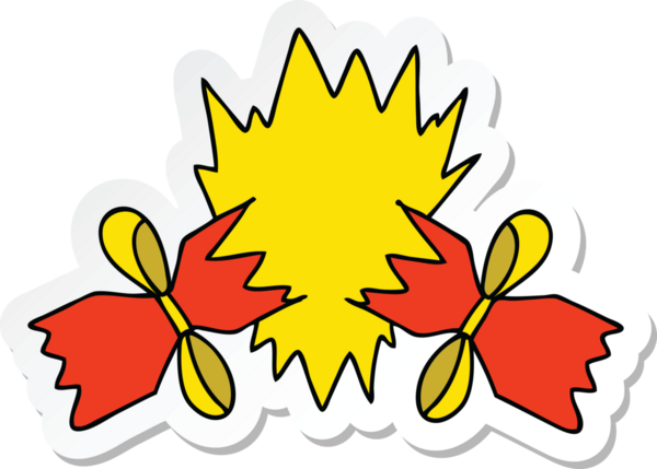 Bir insan tarafından çizilmiş garip bir el karikatürü çıkartması.