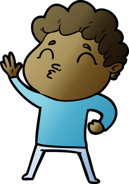 Çizgi film adamı somurtuyor Bir insan tarafından çizilmiş