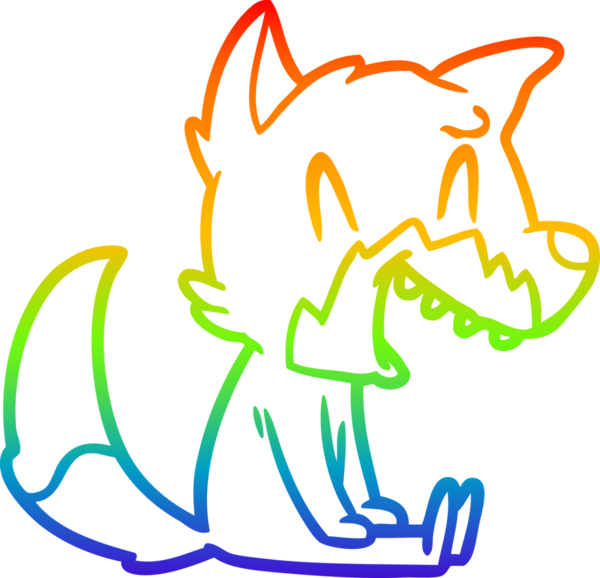 Bir insan tarafından çizilmiş gülen tilki çizgi filmi.