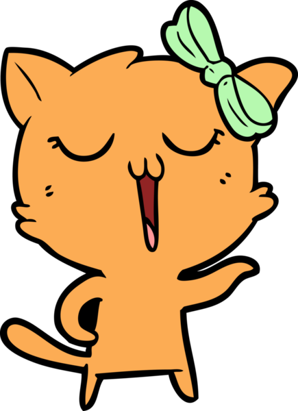 Bir insan tarafından çizilmiş çizgi film kedisi.