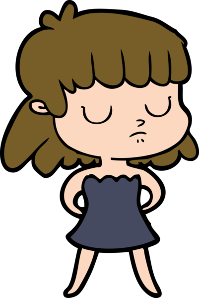 Bir insan tarafından çizilmiş ilgisiz bir kadın çizgi filmi.