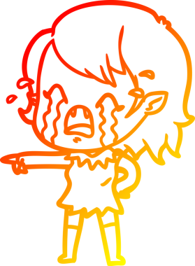 Bir insan tarafından çizilmiş ağlayan vampir kız çizgi filmi.