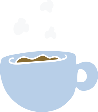 Bir insan tarafından çizilmiş karalama kahve fincanı.