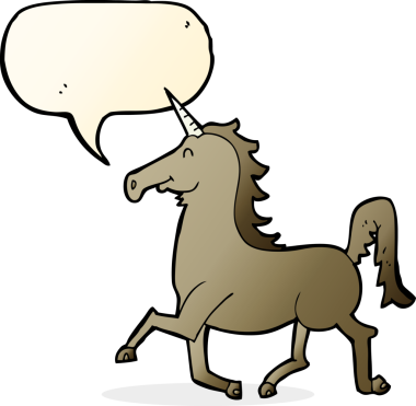 Bir insan tarafından çizilmiş tek boynuzlu at.